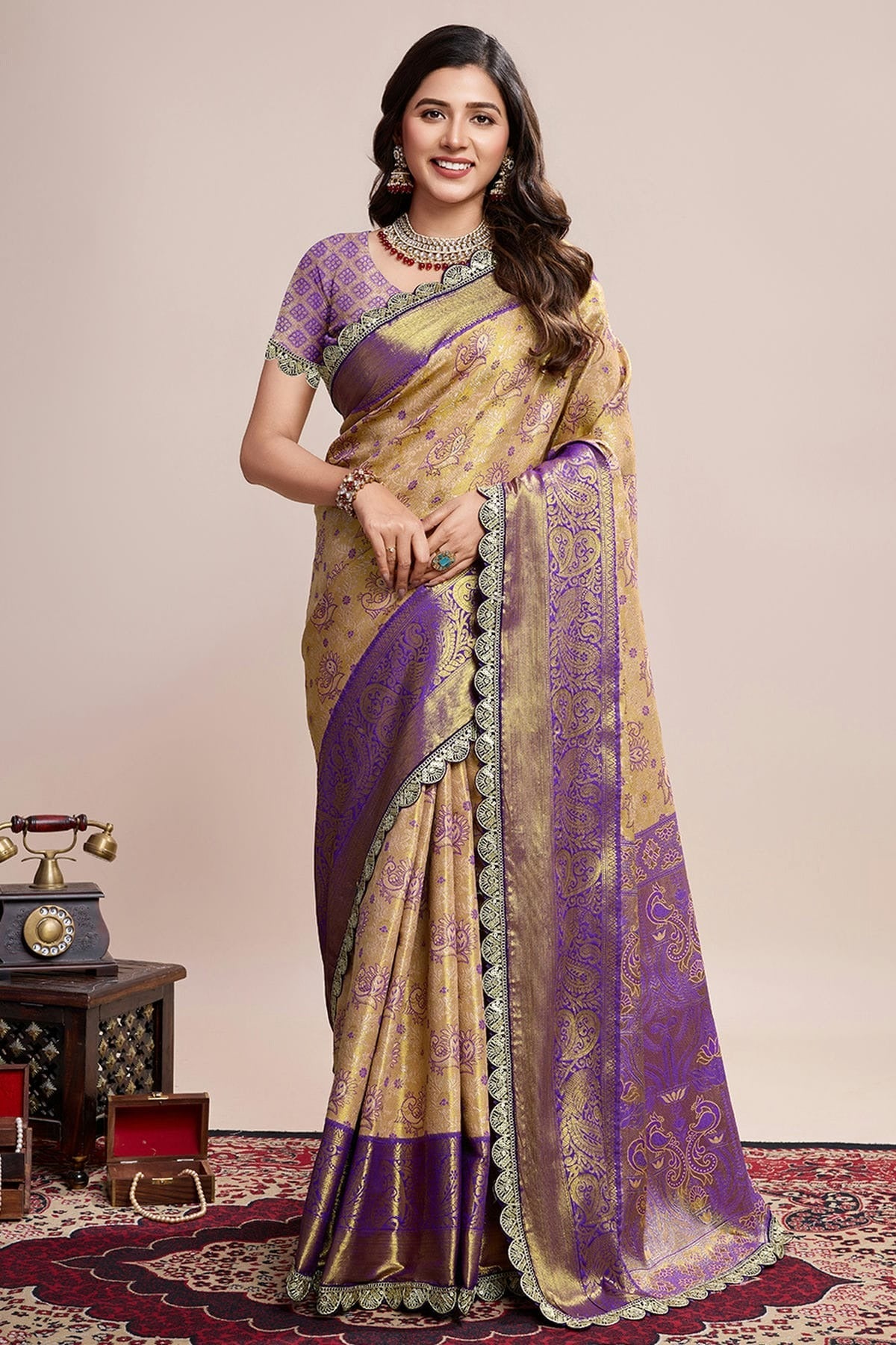 Brown Soft Silk Saree NCSD11111048