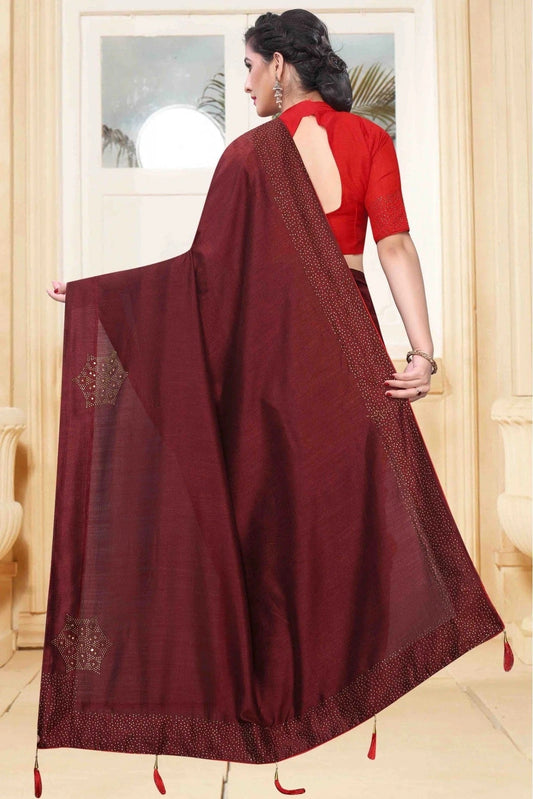 Brown Vichitra Silk Designer Saree NCSD11210700