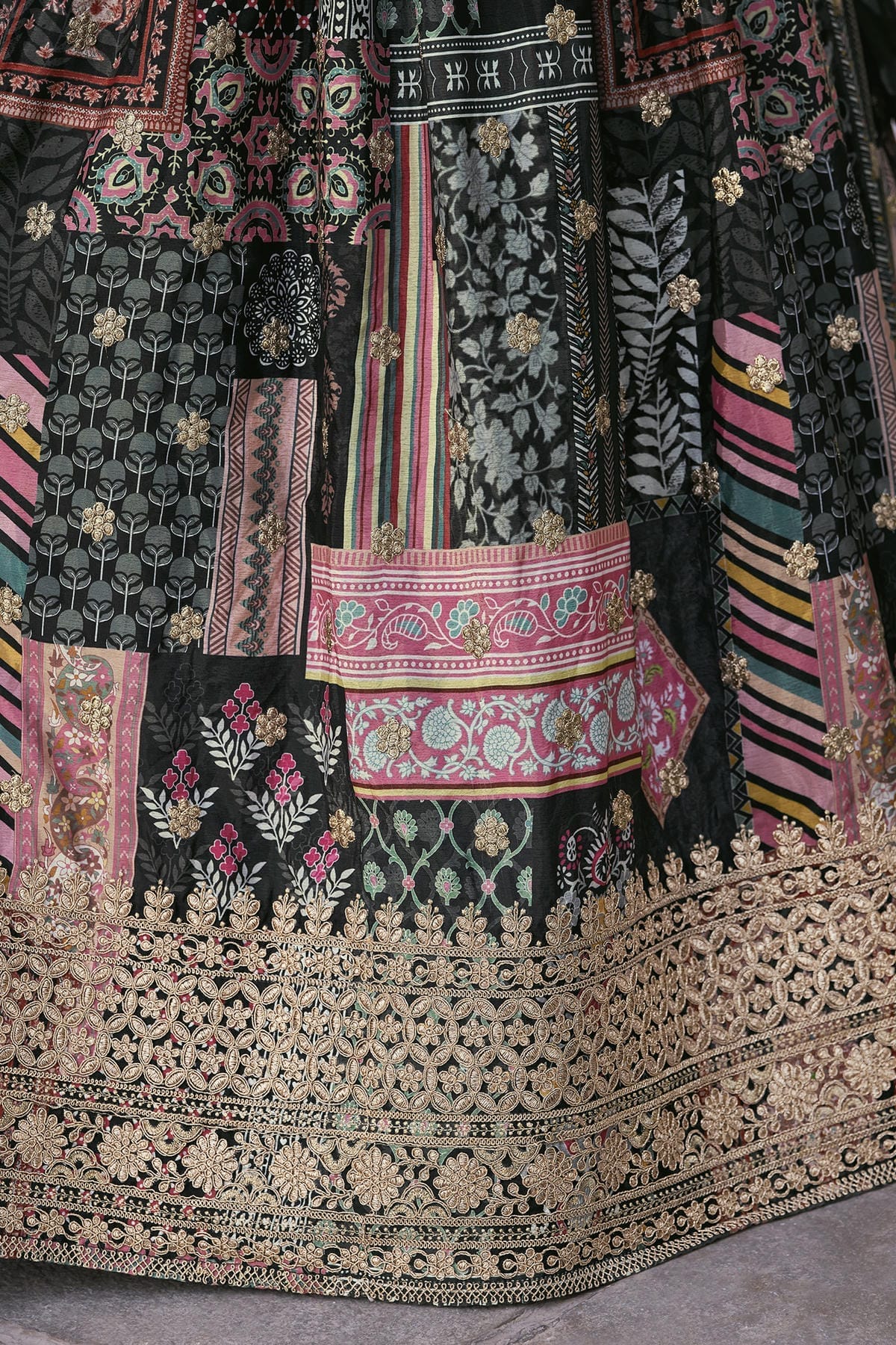 Chinon Silk Lehenga Choli In Black Colour LC10110150