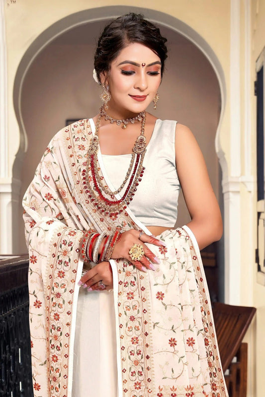 Cream Georgette Designer Saree NCLC11210306