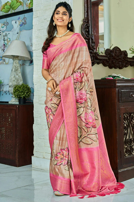 Cream Handloom Kotha Silk Saree NCSD11112550
