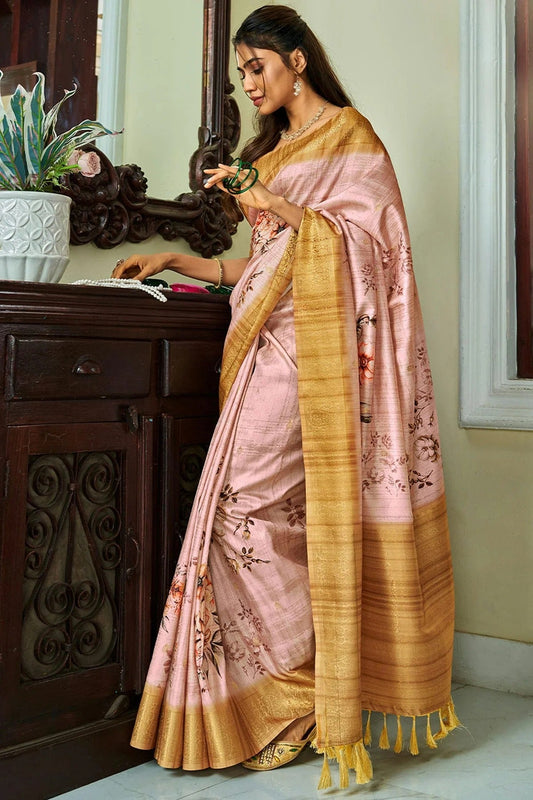 Dusty Pink Handloom Kotha Silk Saree NCSD11112551