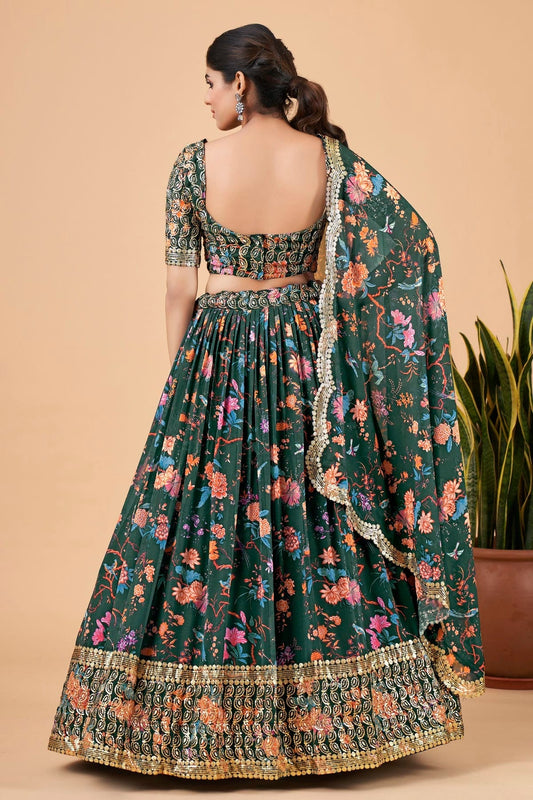 Faux Georgette Designer Lehenga CholiIn Green NCLC12710151