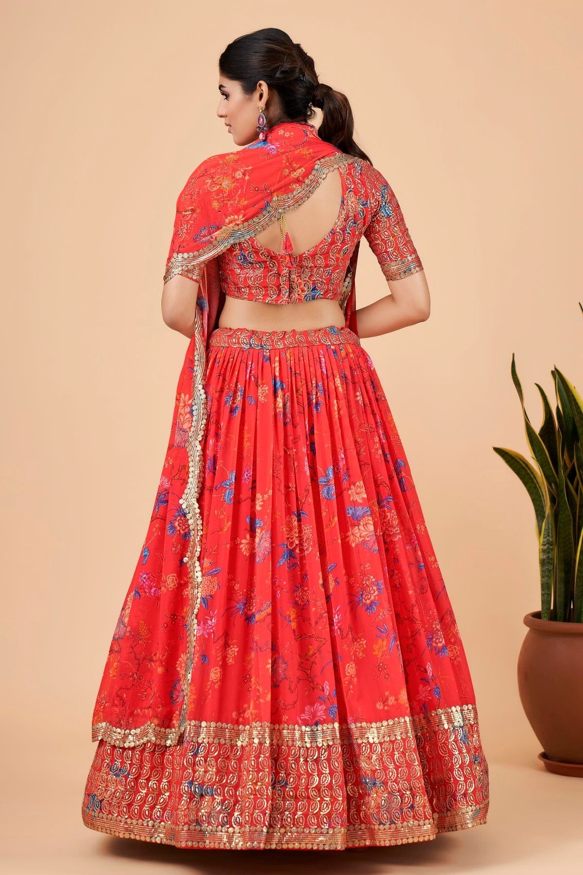 Faux Georgette Designer Lehenga CholiIn Light Red NCLC12710153