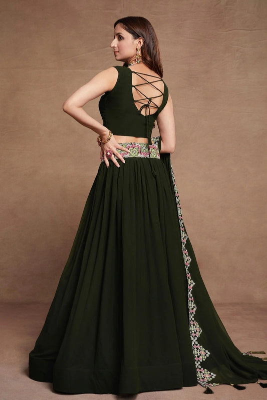 Georgette Designer Lehenga CholiIn Green NCLC12710116