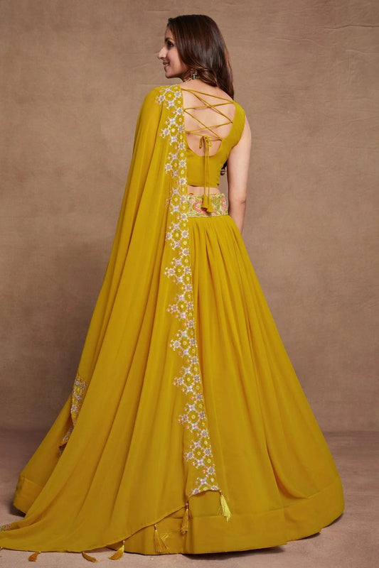 Georgette Designer Lehenga CholiIn Mustard NCLC12710114