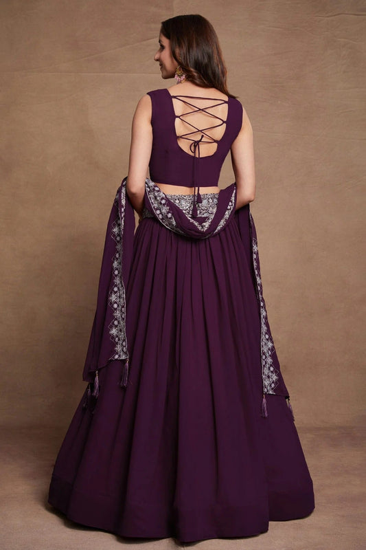 Georgette Designer Lehenga CholiIn Violet NCLC12710113