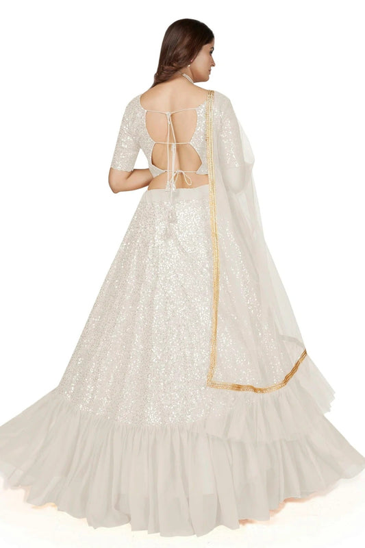 Georgette Designer Lehenga CholiIn White NCLC12710163