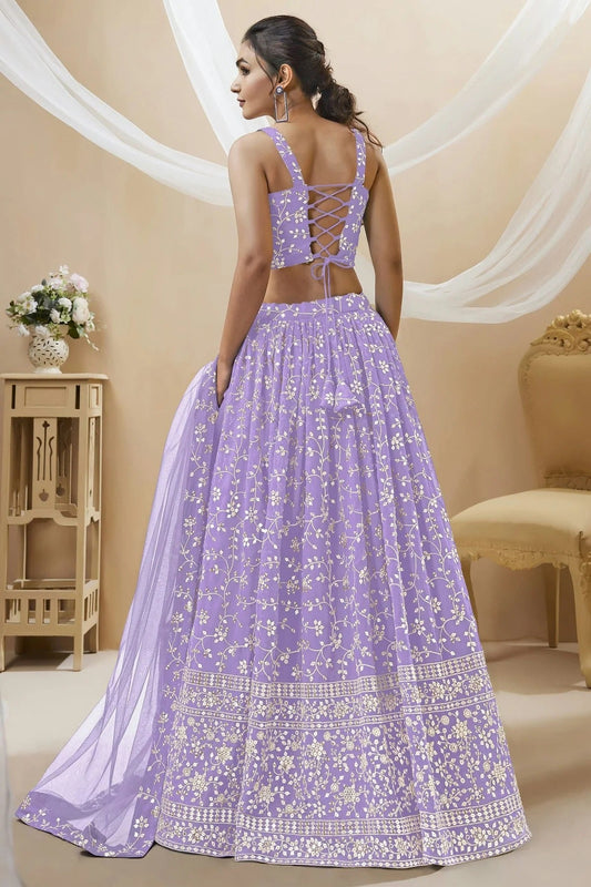 Georgette Embroidery A Line Lehenga Choli NCLC10110142