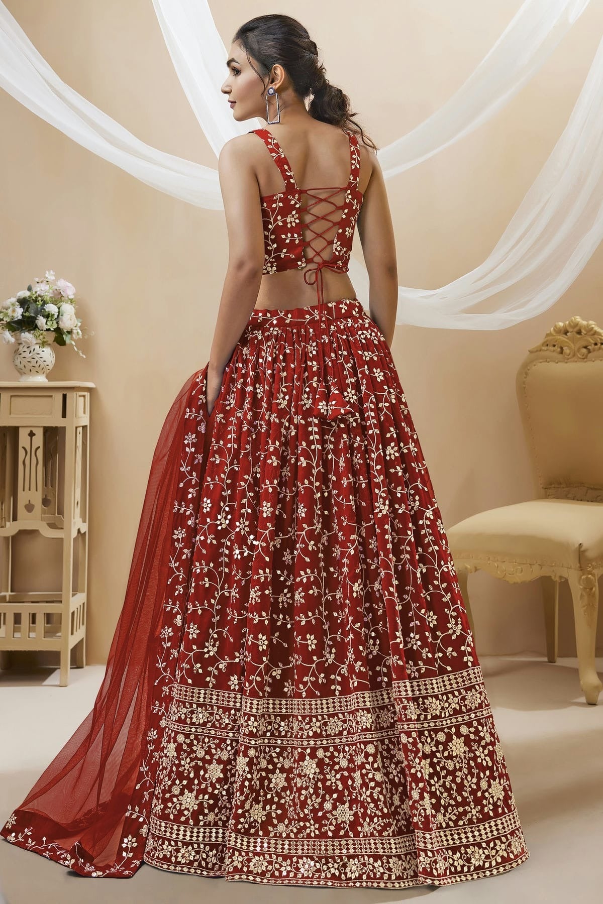 Georgette Embroidery A Line Lehenga Choli NCLC10110144