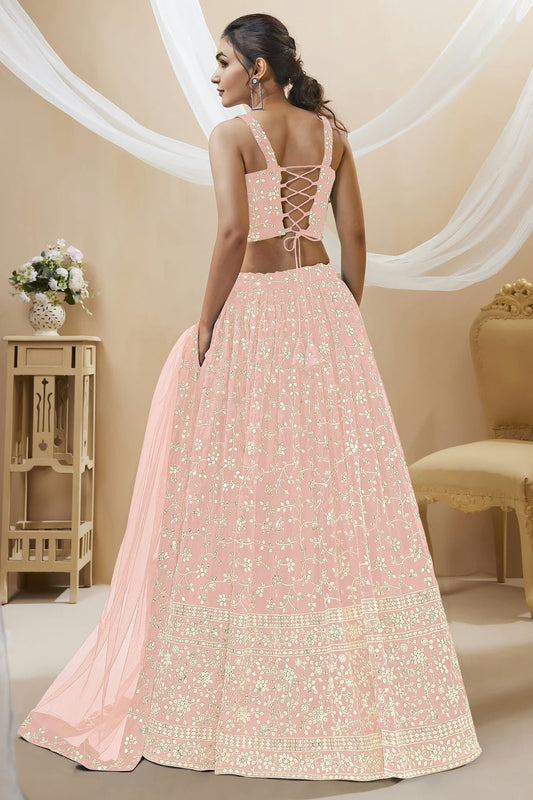Georgette Embroidery A Line Lehenga Choli NCLC10110145