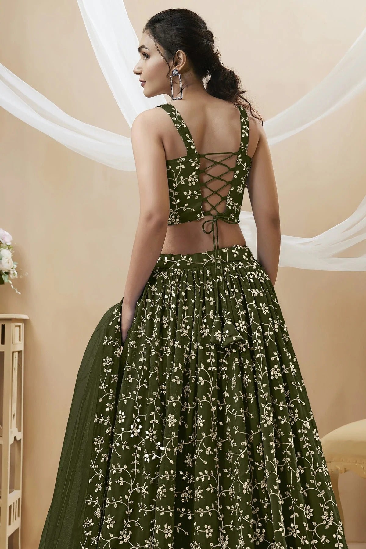 Georgette Embroidery A Line Lehenga Choli NCLC10110146