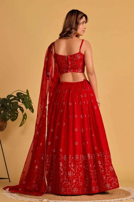 Georgette Embroidery A Line Lehenga Choli NCLC10110174