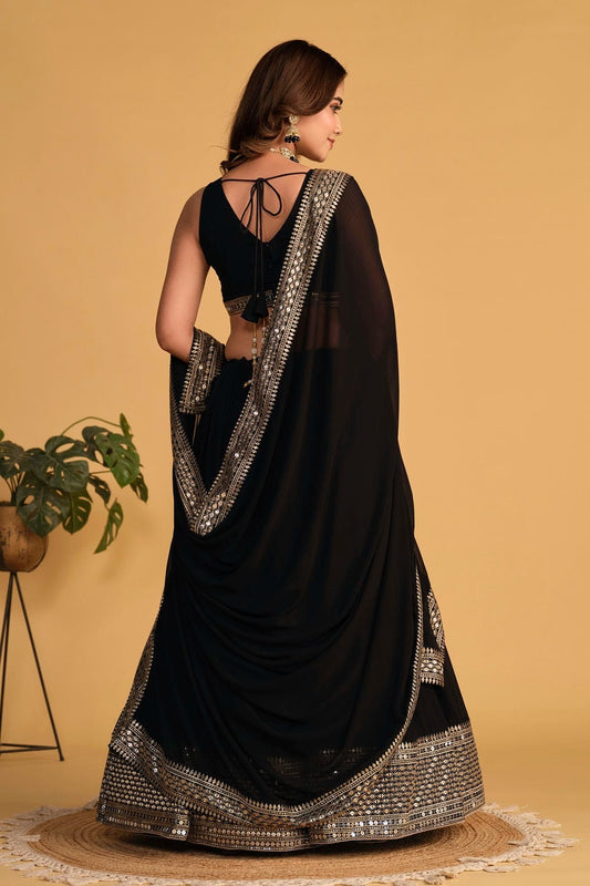 Georgette Embroidery A Line Lehenga Choli NCLC10110176