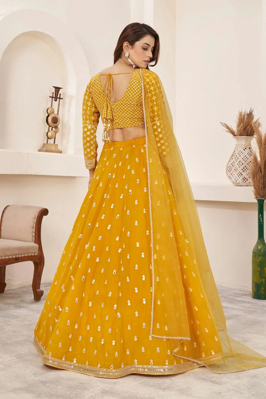 Georgette Embroidery A Line Lehenga Choli NCLC10110180