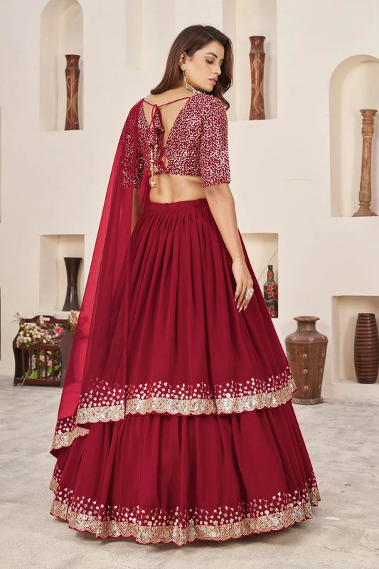Georgette Embroidery A Line Lehenga Choli NCLC10110182