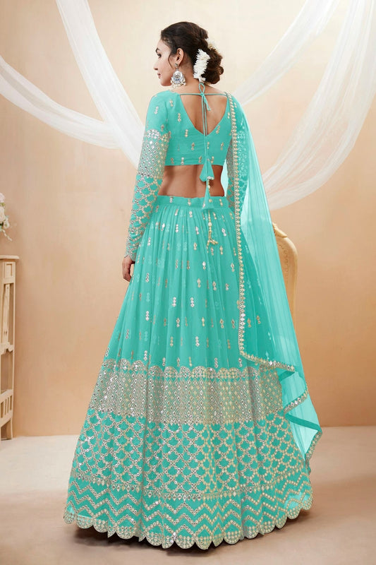 Georgette Embroidery A Line Lehenga Choli NCLC10110192