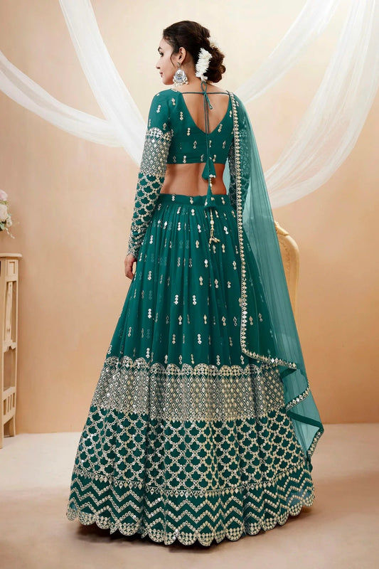 Georgette Embroidery A Line Lehenga Choli NCLC10110195