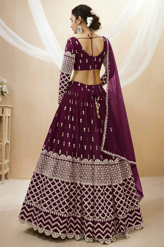 Georgette Embroidery A Line Lehenga Choli NCLC10110197