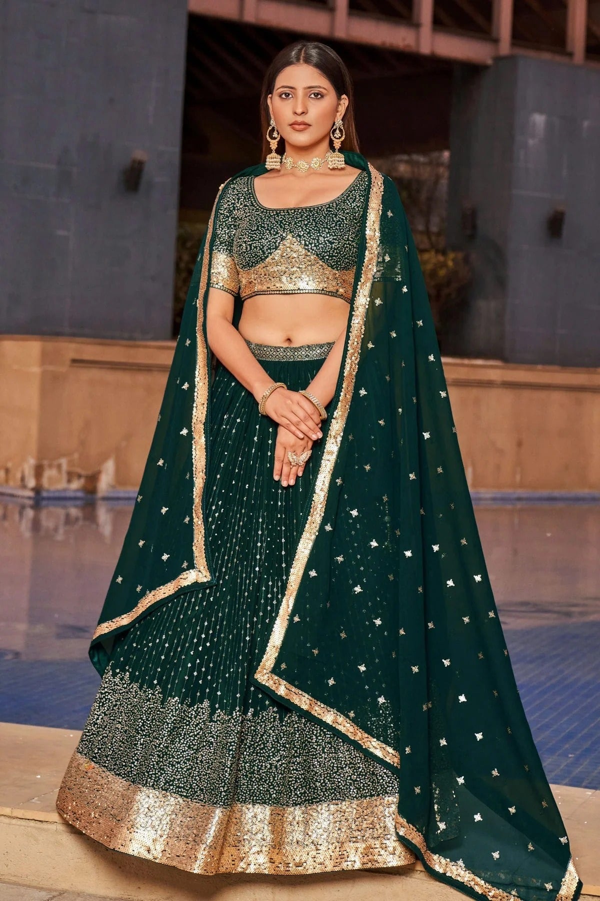 Georgette Embroidery A Line Lehenga Choli NCLC10110202