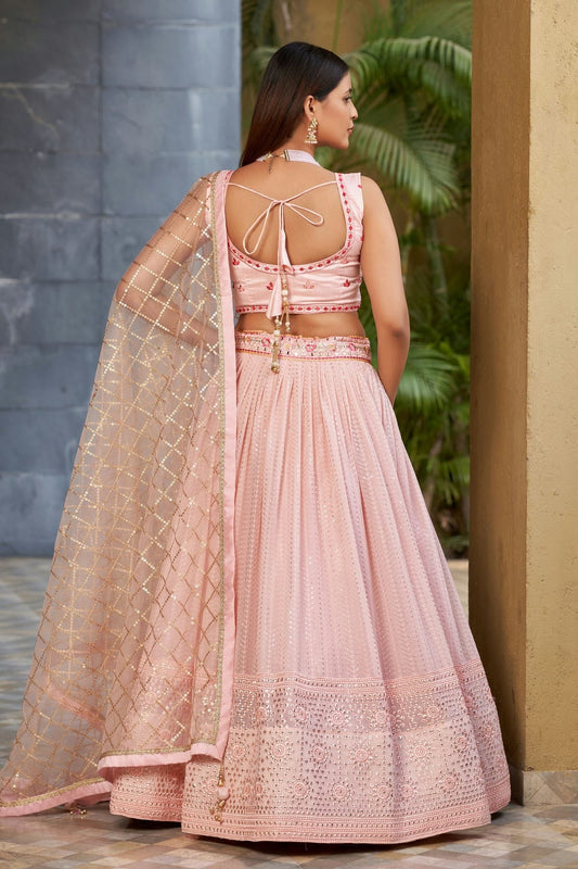 Georgette Embroidery A Line Lehenga Choli NCLC10110203