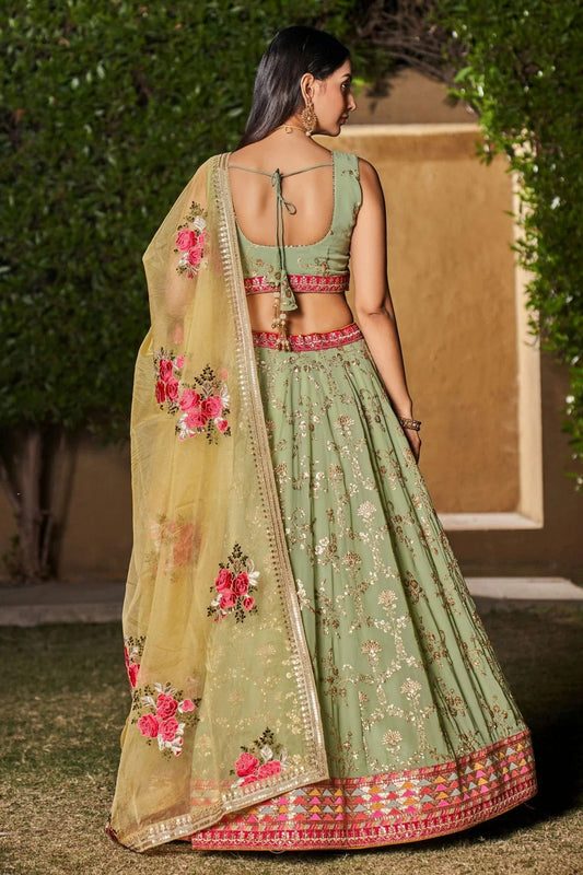 Georgette Embroidery A Line Lehenga Choli NCLC10110205