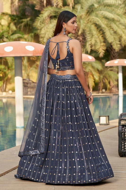 Georgette Embroidery A Line Lehenga Choli NCLC10110206
