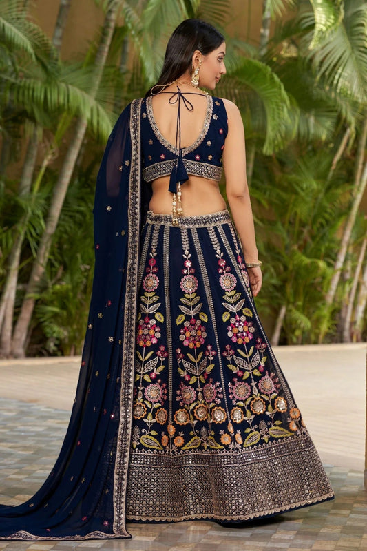 Georgette Embroidery A Line Lehenga Choli NCLC10110209