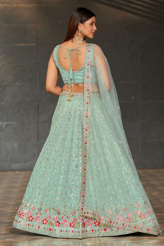 Georgette Embroidery A Line Lehenga Choli NCLC10110210