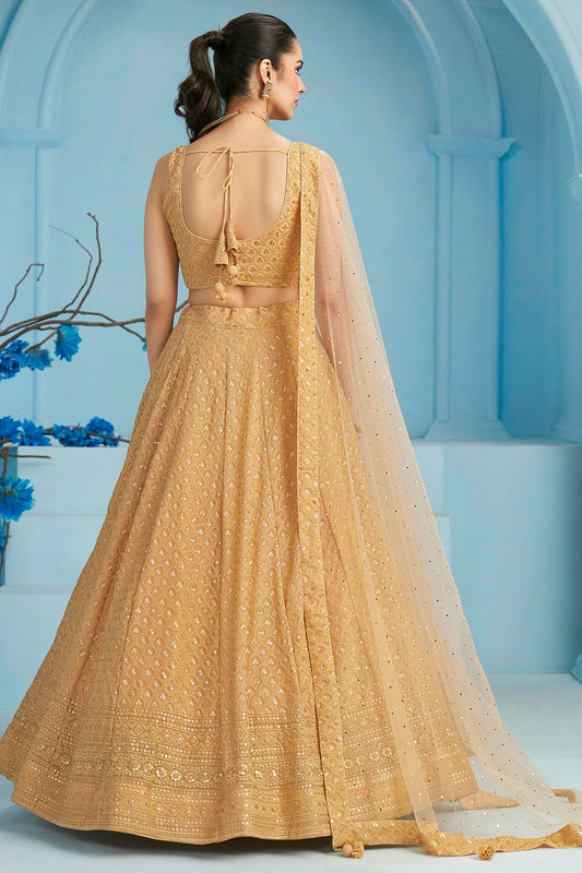 Georgette Lehenga Choli In Beige Colour LC10110138
