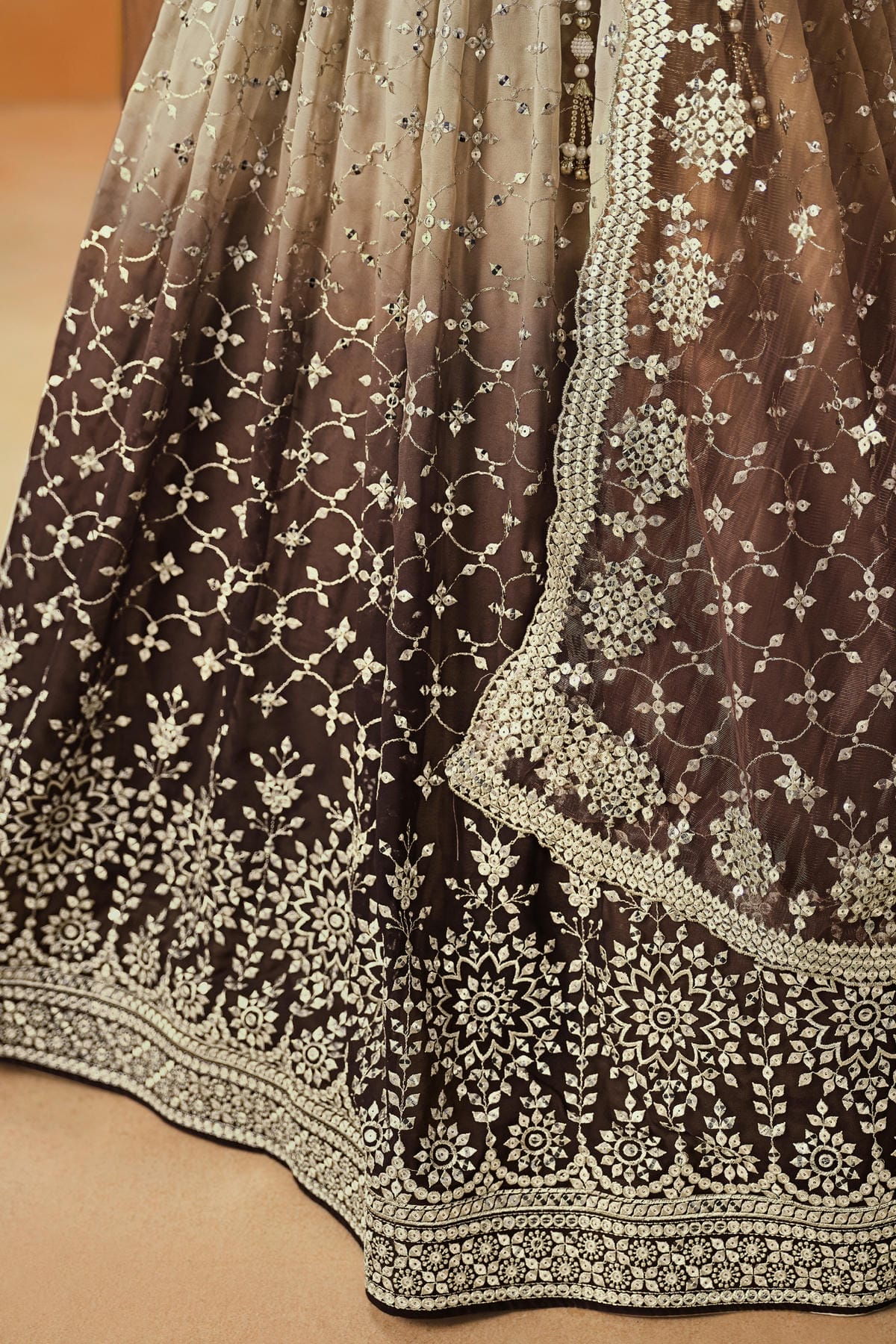 Georgette Lehenga Choli In Brown Colour LC10110117