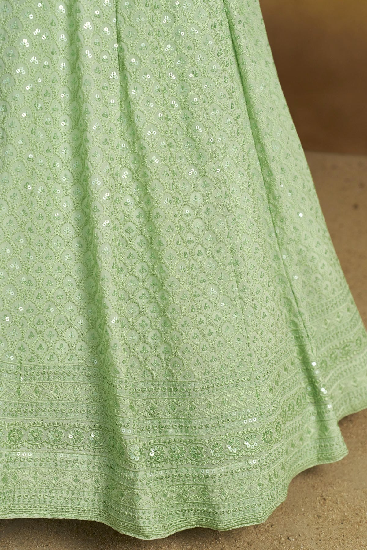 Georgette Lehenga Choli In Mint Green Colour LC10110135