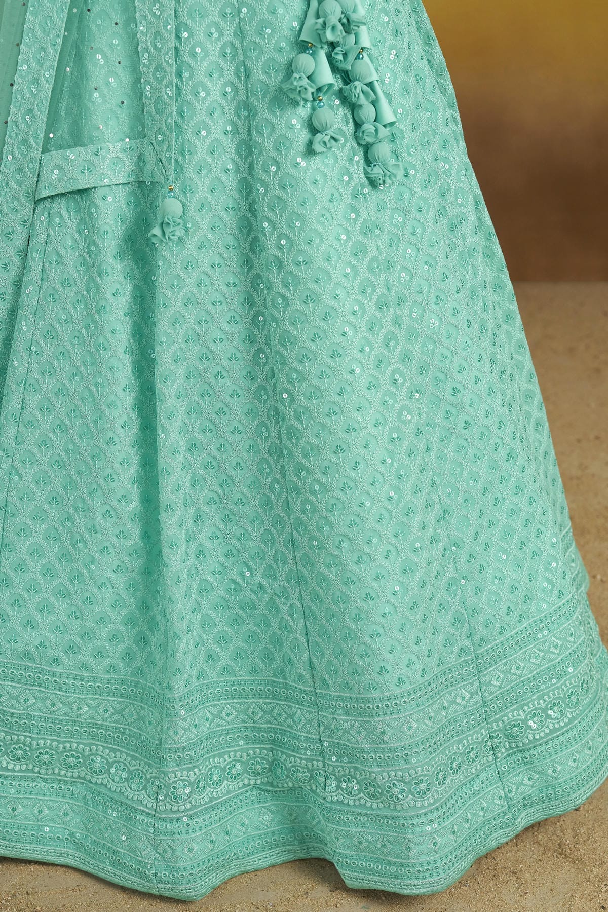 Georgette Lehenga Choli In Sky Blue Colour LC10110137
