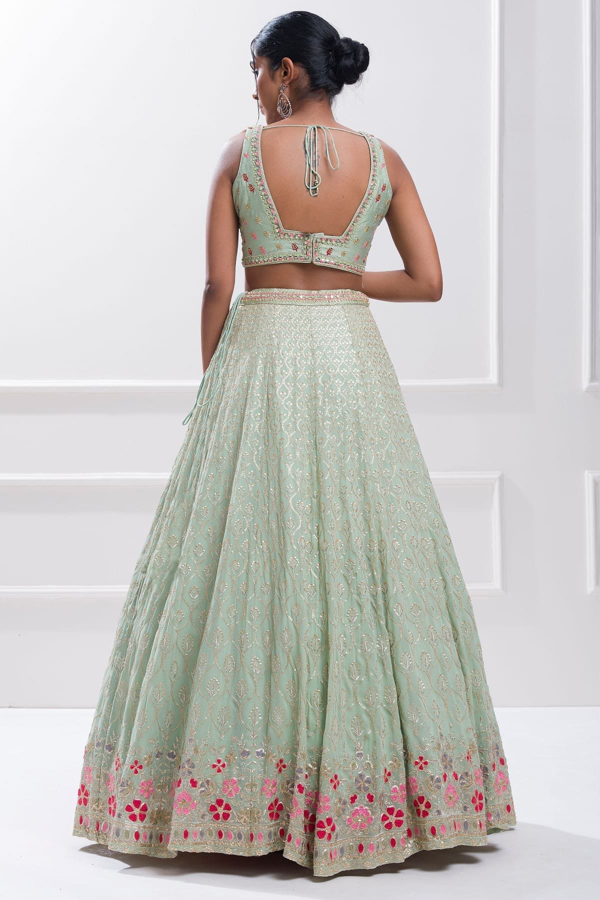 Georgette Lehenga Choli In Sky Blue Colour LC10110173