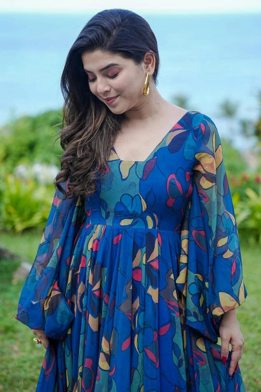 Georgette Readymade Long Gown NCGW11112410