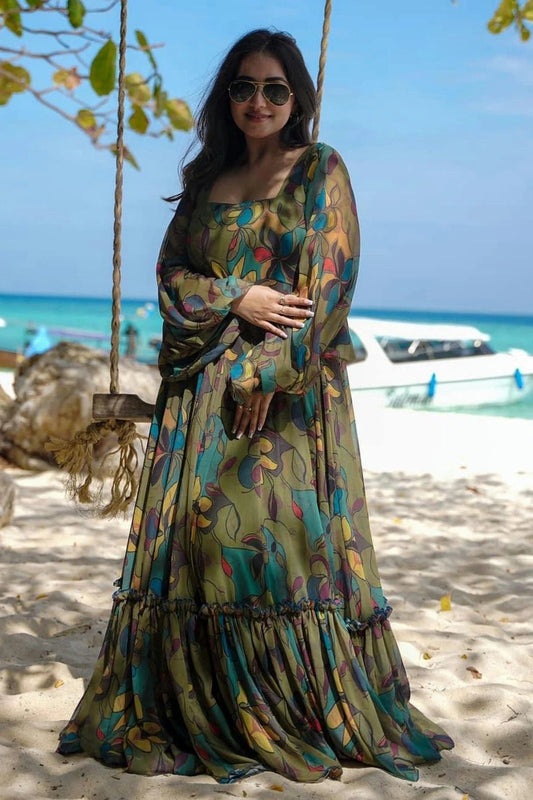 Georgette Readymade Long Gown NCGW11112411