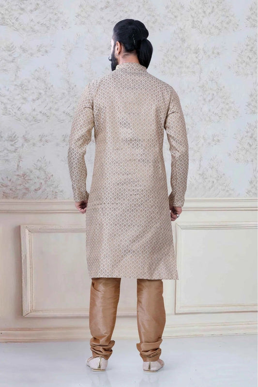 Gold Brocade Festival Wear Kurta Pajama NCKP11310149