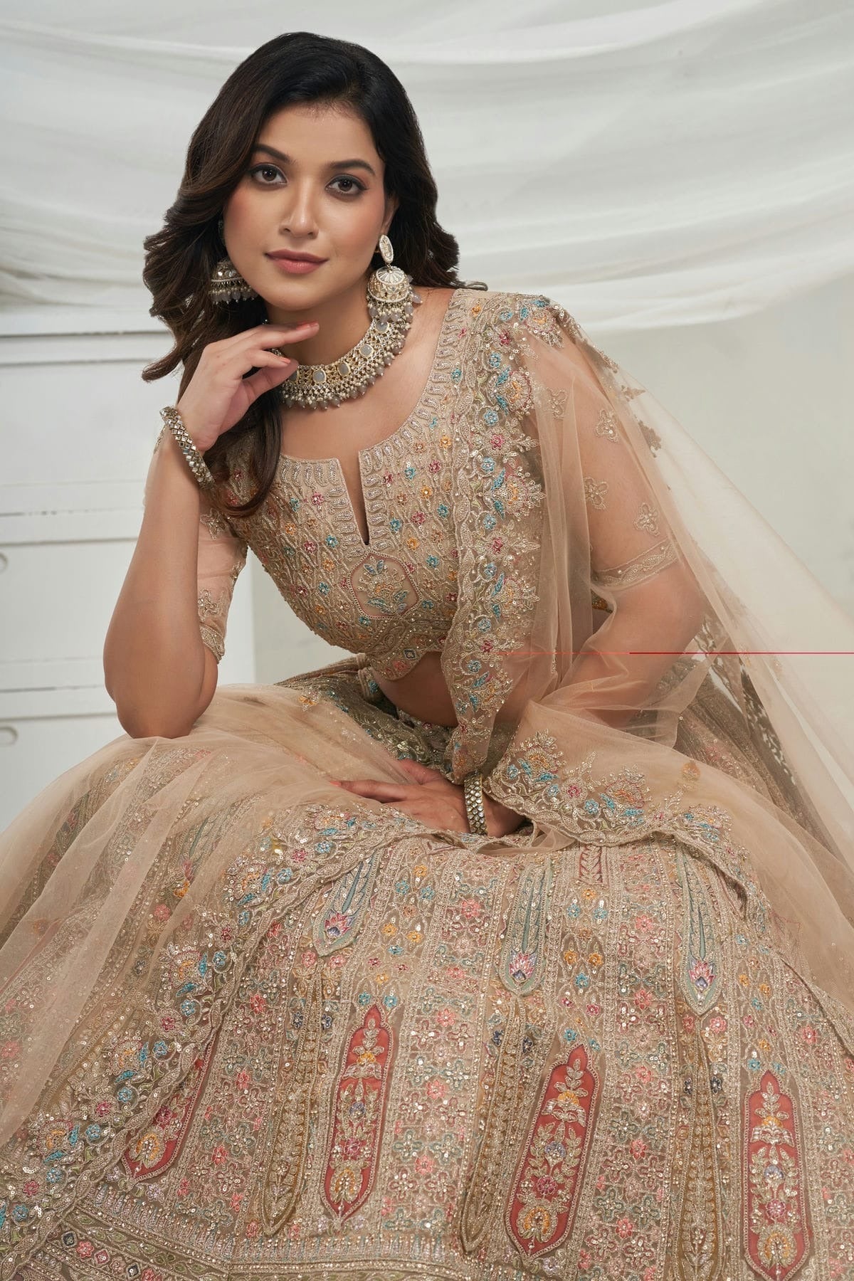 Gold Soft Net Lehenga Choli NCLC10310108