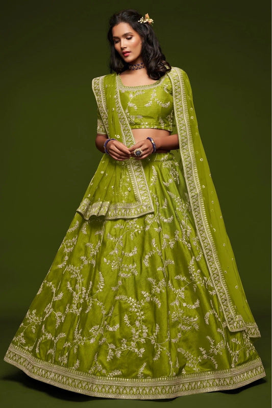 Green Art Silk Lehenga Choli NCLC10110338