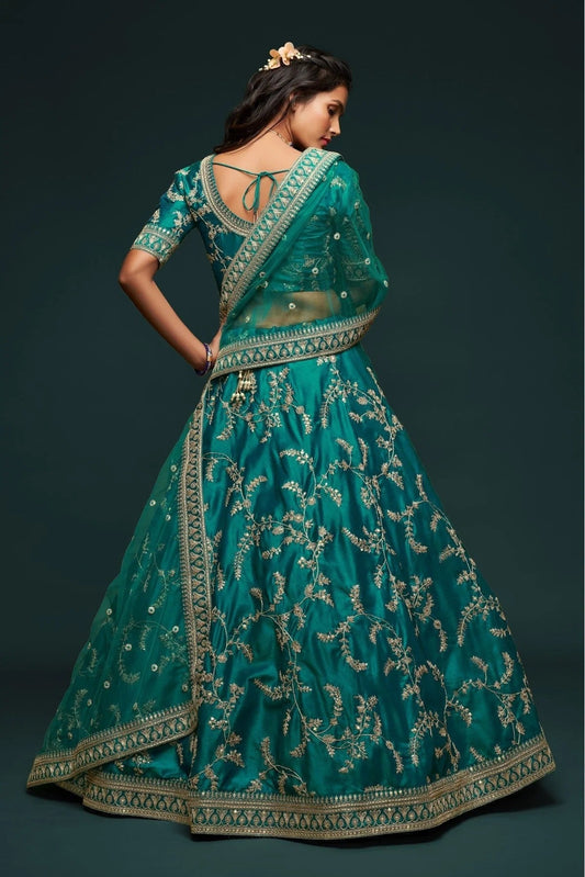 Green Art Silk Lehenga Choli NCLC10110347
