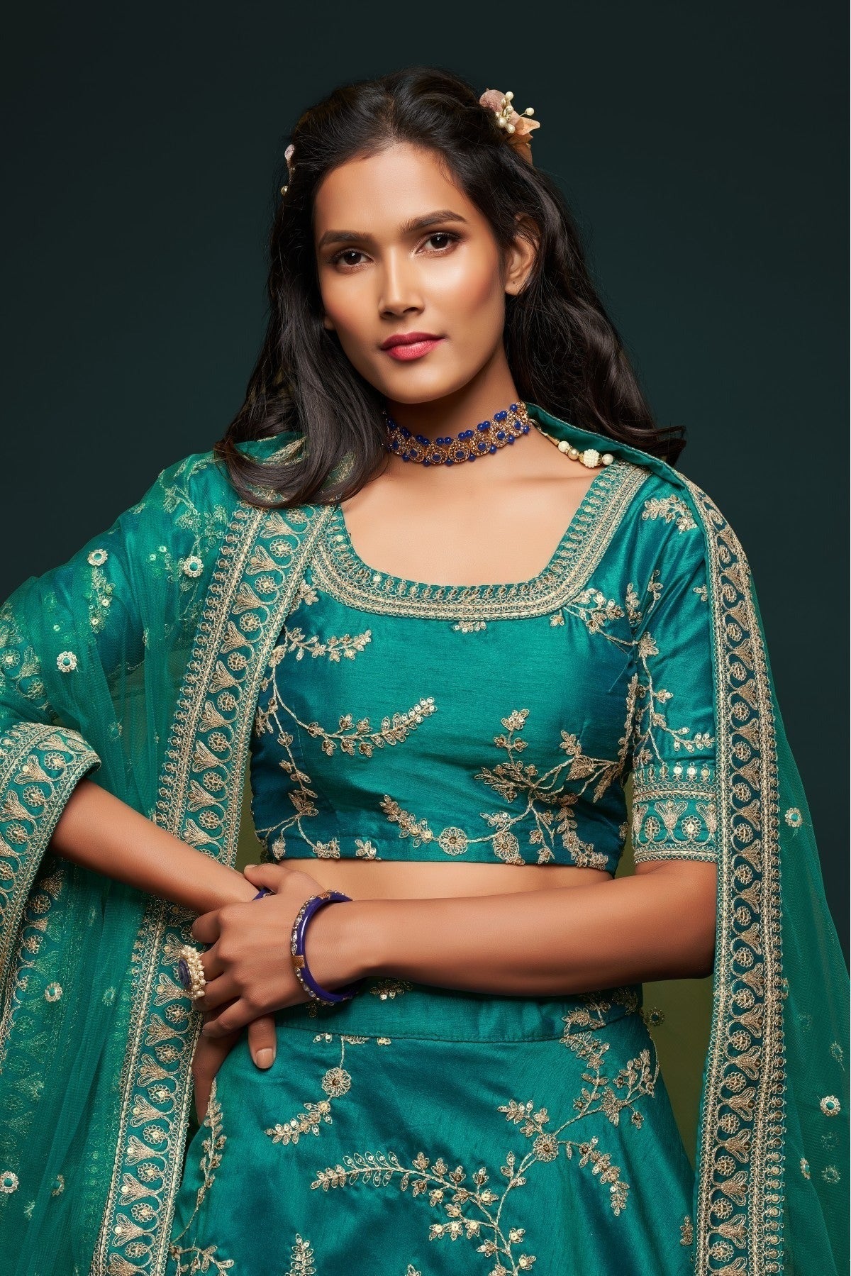 Green Art Silk Lehenga Choli NCLC10110347