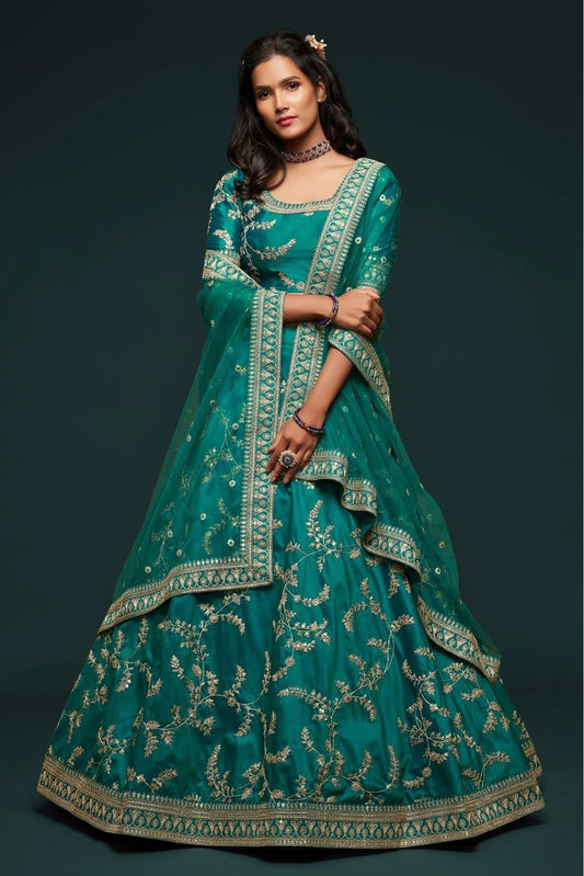 Green Art Silk Lehenga Choli NCLC10110347