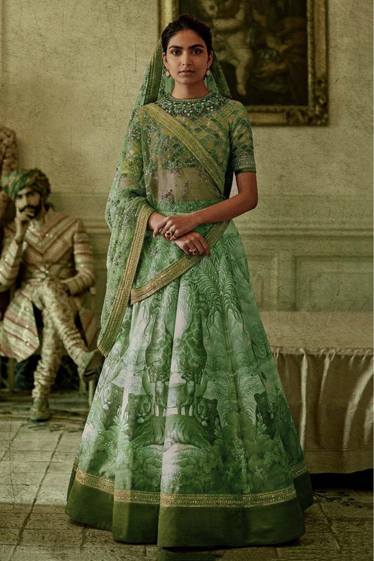 Green Chennai Silk Lehenga Choli NCLC10110286