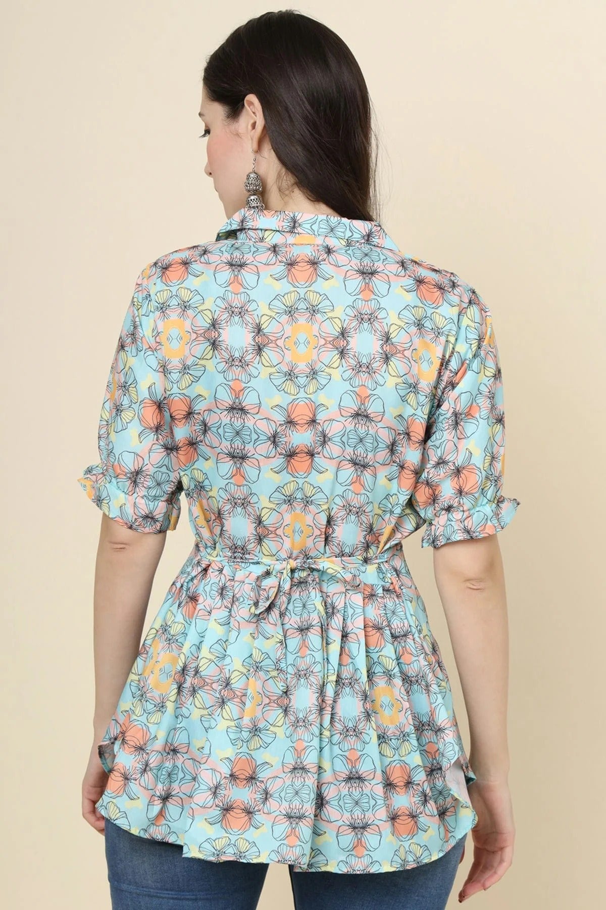 Green Cotton Printed Readymade Top NCTP11112310