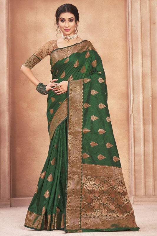 Green Cotton Silk Traditional SareeIn Woven NCSD11010546