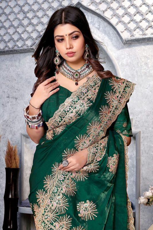 Green Crepe Silk Saree NCSD10910237