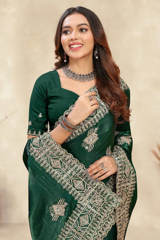 Green Crepe Silk Saree NCSD10910248