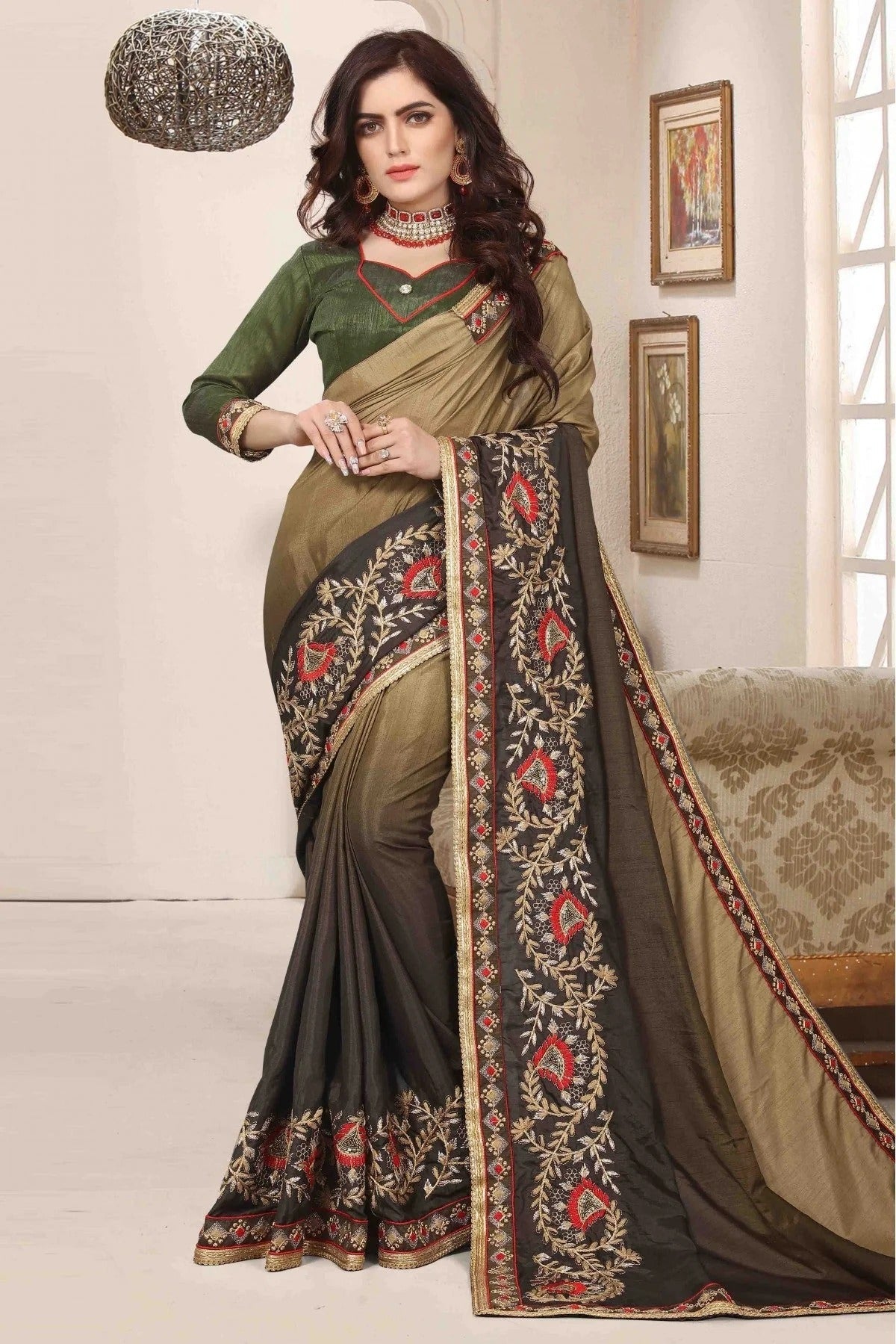 Green Dola Silk Designer Saree NCSD11210623