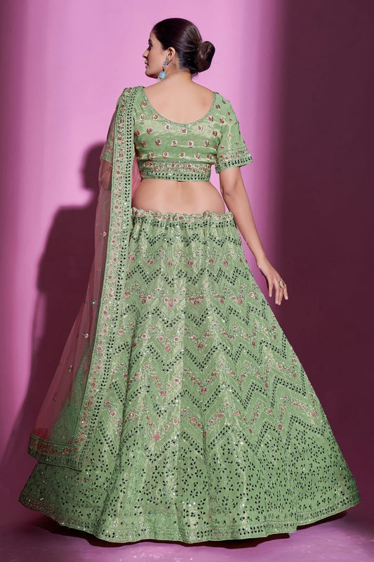 Green Embroidery Gota Silk Lehenga Choli NCLD10810327