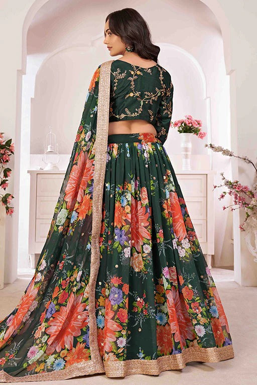 Green Georgette Designer Lehenga Choli NCLC12410161